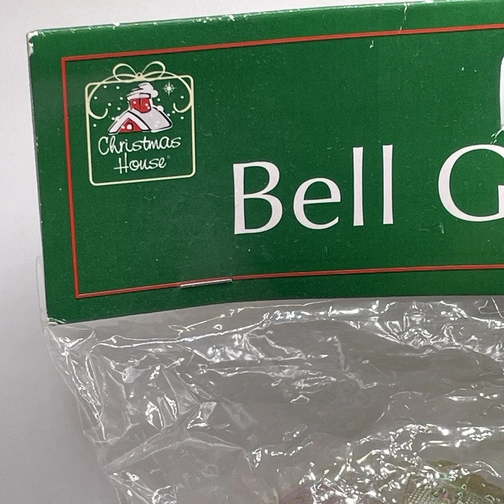 Christmas House Bell Garland Holiday Decor Iridescent Beaded Plastic 9ft NEW‎